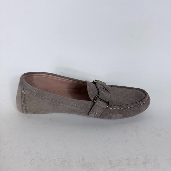 Cole Haan Emmie Knot Driver Moccasins Women's 6 Gray Suede Slip On Comfort - Picture 3 of 10